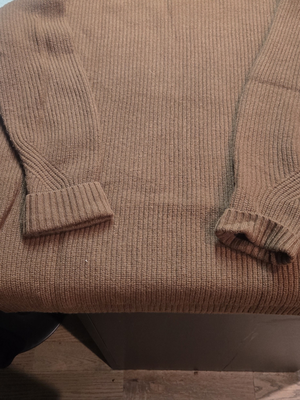 Hatch Ribbed Crewneck Sweater in Camel Brown